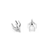 Tachuela de Arete de Acero Inoxidable en Blanco Zirconia Tachuela de Arete Disco Redondo Bola Redonda Disco de Flor Trasera de Arete Joyería para Perforaciones Accesorios