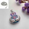 Modelo Nuevo 2024 Plata Pura 999 Esmalte Horneado Azul Artesanal Piscis Koi Bolsa de la Suerte Colgante Collar Esmalte Antiguo Retro