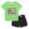 Conjunto de Camiseta de Manga Corta Redonda y Shorts de Verano para Niños 2026 Estilo Coreano Casual Absorbente de Sudor Color Caramelo Sudadera para Bebé