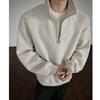 Sudadera con media cremallera y cuello alto estilo retro americano para hombre, peso pesado, corte holgado, top chaqueta para pareja para hombre, novedad primavera 2026