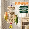 Juguete para colgar de hilo de mazorca de maíz para loros, accesorio para jaula de pájaros para aliviar el aburrimiento, suministros de juguetes para periquitos, agapornis y cacatúas