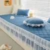 Esterilla para Ventana de Balcón, Esterilla para Repisa de Ventana, Lujo Ligero, Simple, Antideslizante, Todas las Estaciones, Cojín de Asiento Tatami Estilo Princesa con Encaje