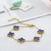 Bestseller internacional pulseira trevo 13mm cor ouro 18K com madrepérola dupla face, novo estilo fashion, pulseira versátil e elegante