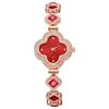 Pulsera decorativa de moda trébol de aleación viva reloj de cuarzo gema reloj de mujer reloj de mujer fábrica venta al por mayor