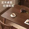 Mesa de Jantar de Madeira Maciça Cor Nogueira Madeira de Borracha Doméstica Sala de Estar Apartamento Pequeno Mesa de Jantar Simples Mesa de Refeição Conjunto de Mesa e Cadeiras para Casa