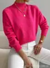2025 Amazon Shein Más Vendido Cuello Redondo Transfronterizo Nuevo Suéter de Punto Comercio Exterior Color Sólido Manga Larga Suéter Pulóver