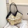 Bolsas Lantejoulas Tendência Primavera para Mulheres 2026 Nova Moda Bolsa de Ombro Transversal Grande Capacidade Bolsa de Balde Casual para o Dia a Dia