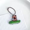 Chaveiro Acrílico Transparente Corrente de Contas Camada Dupla Suporte de Animação diy Pingente de Desenho Animado Anel de Chaveiro Periférico