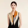 [Seda de Hangzhou] Bufanda 100% Seda de Morera, Estilo Retro Artístico, Bufanda Cuadrada Mediana de Seda Genuina para Mujer, Bufanda de Cuello para Primavera y Otoño