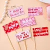 520 Decoración de Pastel para el Día de San Valentín Amor Cupido Oso de Mantequilla Decoración Pareja Confesión amor Pegatina Bandera