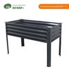 Caixa de Plantio Cinza com Pés Altos Jardim Exterior Metal Cama de Jardim com Pés Altos Quadrada Cama de Flores de Jardim com Pés Altos