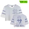 Camiseta de mujer con el periférico de anime de batalla Manshu, suave y cómoda, de manga corta con ombligo, sencilla y dulce, ropa para mujer