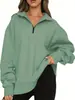 Sudadera de manga larga con cremallera media para mujer, estilo casual, otoño e invierno 2023, estilo Amazon, para mujer, estilo europeo y americano