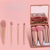 Set de 5 Piezas de Brochas de Maquillaje con Estuche Espejo Kit de Mini Brochas Cosméticas de Viaje