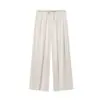 Pantalones de pierna ancha drapeados teñidos anudados de cintura media ajustable, moda de verano 2026, estilo europeo y americano para mujer 4772420