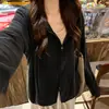 Chamarra Sudadera con Capucha para Mujer Primavera Otoño 2026 Nuevo Estilo Petite Holgada Estilo Coreano Ajuste Relajado Top de Manga Larga