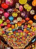 Decoração de Exterior, Pontos Populares para Fotos, Festival Gastronômico, Brilho de Diamante, Tendência Nacional, Tecido de Seda Vietnamita, Lanternas da Cidade Sem Parar