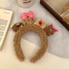 Faixa de cabelo fofa para lavar o rosto Faixa de cabelo feminina 2024 Nova tiara de desenho animado Faixa de cabelo de pelúcia Faixa de cabelo Caverna de cabelo