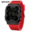 Reloj Nuevo Estudiante Sanda, Despertador Multifuncional de Doble Hora, Reloj Impermeable de Pantalla Única, Reloj Deportivo Cuadrado de Esfera Grande
