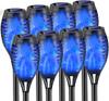 Lámpara Mini de Llama Solar Transfronteriza para Patio Exterior 7 Colores Azul Púrpura Jardín Balcón Paisaje Lámpara de Césped