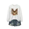 Amazon Wish sitio independiente moda casual elegante mujer estampado leopardo mariposa floral otoño e invierno sudadera comercio exterior transfronterizo