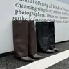 Botas de Caballero Nuevas de Punta con Tacón Alto para Otoño e Invierno Botas de Pierna Larga con Tacón de Aguja Europeas y Americanas Botas por Encima de la Rodilla para Mujer