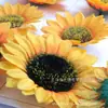 Girasol pastoral de alta calidad 9/10/12 cm cabeza de flor artificial corona de otoño ramo flor de seda decorativa flor artificial