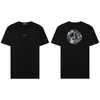 Camiseta Tendência Americana Transfronteiriça Stone Stone Quatro Caminhos Ilha Solta Manga Curta Estampa de Bússola com Letras no Peito para Homens