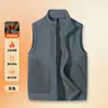 Chaleco de Polar para Hombre Otoño e Invierno Sin Mangas Cuello Alto Terciopelo de Doble Cara Engrosado Cárdigan Exterior Cálido
