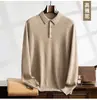 Suéter de cachemira de cuello vuelto para hombre de invierno, conjunto grueso de dos piezas, camiseta base de lana, suéter cálido casual de negocios para mediana edad