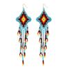 Pendientes de cuentas de estilo bohemio europeo y americano color tejido a mano borla larga pendientes de cuentas Miyuki venta al por mayor