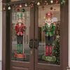 Decoraciones navideñas, soldados cascanueces, pegatinas electrostáticas para puertas de vidrio, arreglos de ambiente para ventanas y centros comerciales