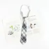 Corbata Gris para Mujer Estilo Japonés Rayas Cuadros Estilo Preppy Decoración de Corbata jk Retro Cremallera Estilo Camisa para Hombre No Necesita Atar