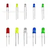 100 Piezas 3mm 5 Tipos de Colores F3 F5 Diodo Emisor de Luz LED Rojo Amarillo Azul Verde Blanco Lámpara 200 Piezas 5mm
