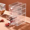 Caja de Almacenamiento Transparente de Acrílico de Cuatro Capas a Prueba de Polvo Tipo Cajón Multifuncional Organizador de Cosméticos Gafas Almacenamiento en Huecos