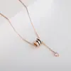Collar Sencillo de Plata S925 con Borla de Circonita