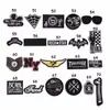 Parche bordado de tela con insignia negra, parche bordado de tela, parche bordado de moda, parche caliente, sello bordado por computadora