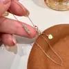 Pulseira de Prata de Lei S925 Banhada a Ouro 18K com Três Pedras para Mulheres, High-End, Exquisite, Versátil, Luxo Leve, Empilhável, Joias Minimalistas