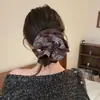 Goma para el Pelo Doble Capa Estilo Coreano Flor de Anacardo para Mujer Modelo Nuevo 2025 Accesorio para el Cabello Oversize Retro de Alta Gama Goma para el Pelo