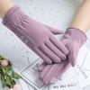 Directo de fábrica nueva sensación de piel versión AB guantes para mujer otoño e invierno cortavientos pantalla táctil guantes cálidos terciopelo alta gama rojo de moda