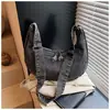 Bolsa de Lona Artística Casual, Bolsa Estilo Dumpling de Jeans Fashion, Bolsa de Ombro Transversal Simples Casual Tendência Feminina