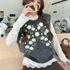 26 Lã Nova de Primavera Tricô Tridimensional Gola Redonda Floral Estilo Coreano Relaxado Camada Versátil Sem Mangas Colete Feminino