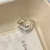Anillo con Textura Irregular de Roca Volcánica para Mujer, Nuevo Diseño de Nicho, Versátil, Lujo Ligero, Gama Alta, Apertura Ajustable