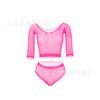 Nova lingerie sexy europeia e americana, conjunto tentação sexy de malha com buracos, meias vazadas, body de malha, meias de malha, malha w488
