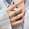 Anillo abierto de seis garras con circonita, suelto, brillante, de lujo, con baño de plata de moissanita, elegante anillo de diamantes de estilo coreano para mujer, gran oferta.