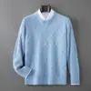 Suéter grueso de terciopelo Andy de cuello redondo para hombre de otoño e invierno transfronterizo, tejido de punto moderno y ligero para negocios urbanos de hombre, manga larga, talla grande