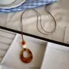 Colar com Pingente de Maçã de Cachorrinho Brincalhão Adequado para o Verão, Corrente de Suéter Longa Trançada Dopamina Fofa para Mulheres