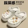 Sandalias de Verano 2025 para Mujer Kapibala Croc, Calzado Exterior con Suela Gruesa Antideslizante, Punta Cerrada