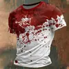 Camiseta de Manga Corta con Estampado 3D Estilo Étnico Retro Europeo y Americano 2025 Nueva Primavera y Verano para Hombre Cuello Redondo Ojo de Horus