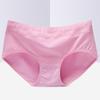 Roupa Íntima Feminina Cintura Média Cor Pura Tecido Puro Algodão Tamanho Grande Simples Viagem de Menina Doce
